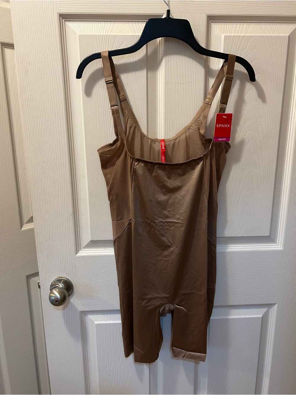 SPANX Size 3X Shaping Satin Open Bust Mid-Thigh Body Suit NWT